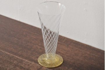 ベネチアンガラス　金箔レースグラス(シャンパン、ワイン)(R-045965)