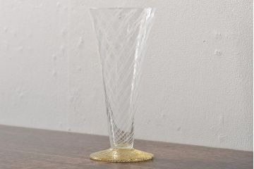 ベネチアンガラス　金箔レースグラス(シャンパン、ワイン)(R-045965)