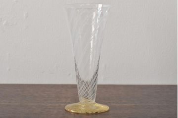 ベネチアンガラス　金箔レースグラス(シャンパン、ワイン)(R-045965)