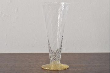 ベネチアンガラス　金箔レースグラス(シャンパン、ワイン)(R-045965)