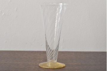 ベネチアンガラス　金箔レースグラス(シャンパン、ワイン)(R-045965)