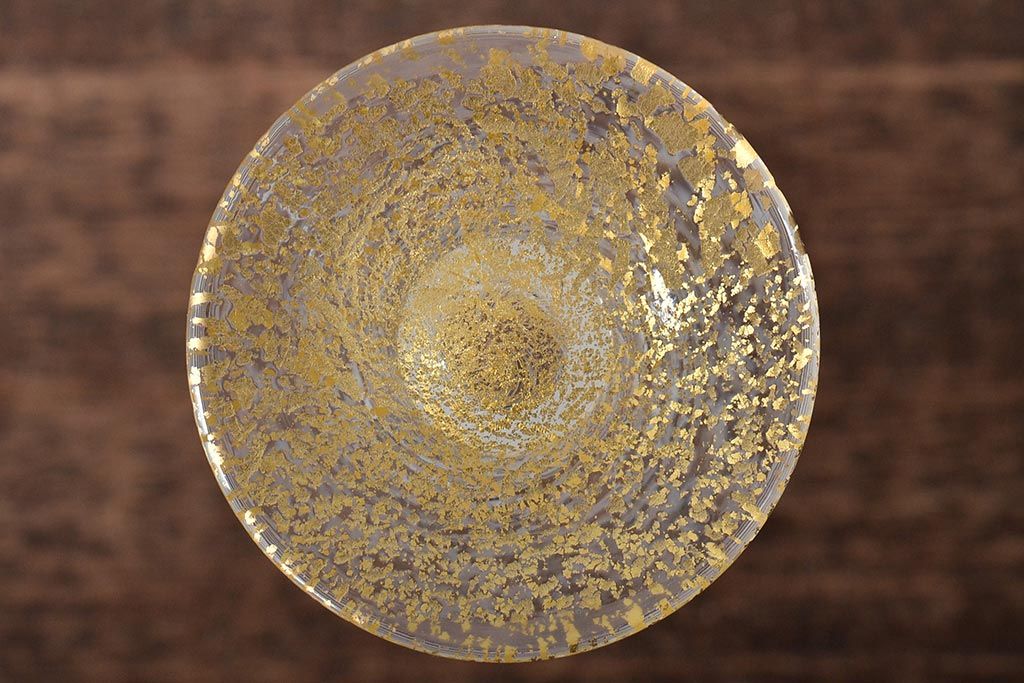 ベネチアンガラス　金箔レースグラス(シャンパン、ワイン)(R-045965)