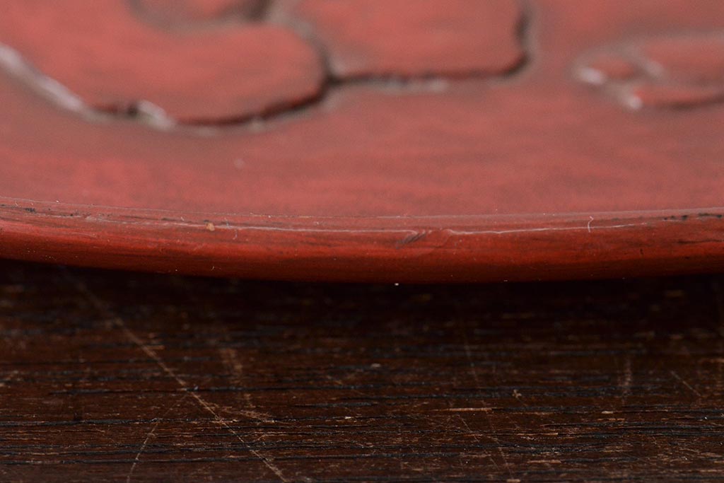 鎌倉彫木製銘々皿8枚　大阪屋軽井沢彫トレー(長皿、在銘)(R-045966)