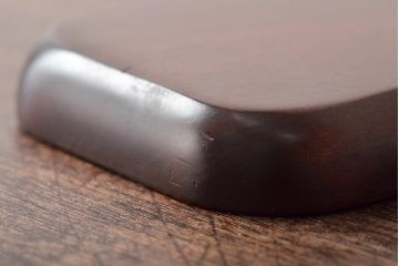 鎌倉彫木製銘々皿8枚　大阪屋軽井沢彫トレー(長皿、在銘)(R-045966)