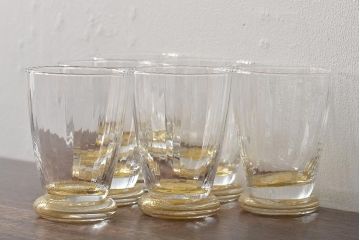 ベネチアンガラス　金箔グラス6客(タンブラー、コップ)(R-045968)