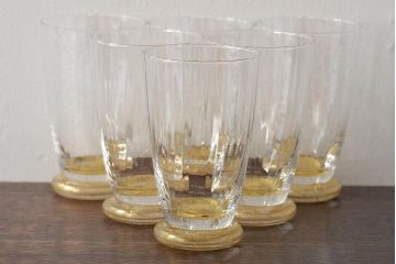 ベネチアンガラス　金箔グラス6客(タンブラー、コップ)(R-045969)