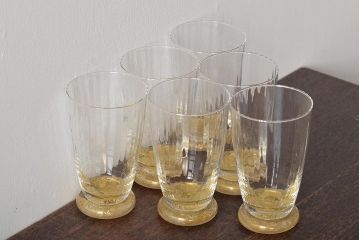 ベネチアンガラス　金箔グラス6客(タンブラー、コップ)(R-045969)