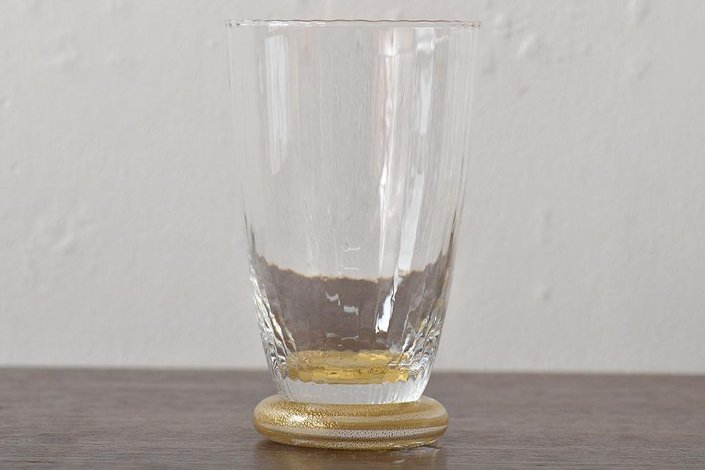 ベネチアンガラス　金箔グラス6客(タンブラー、コップ)(R-045969)