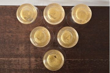 ベネチアンガラス　金箔グラス6客(タンブラー、コップ)(R-045969)