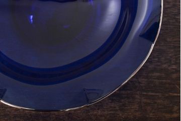 河上恭一郎　瑠璃色　小鉢片口など6点(ガラス食器)(R-045970)