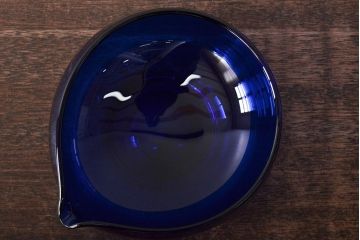 河上恭一郎　瑠璃色　小鉢片口など6点(ガラス食器)(R-045970)