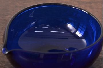河上恭一郎　瑠璃色　小鉢片口など6点(ガラス食器)(R-045970)