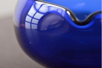 河上恭一郎　瑠璃色　小鉢片口など6点(ガラス食器)(R-045970)