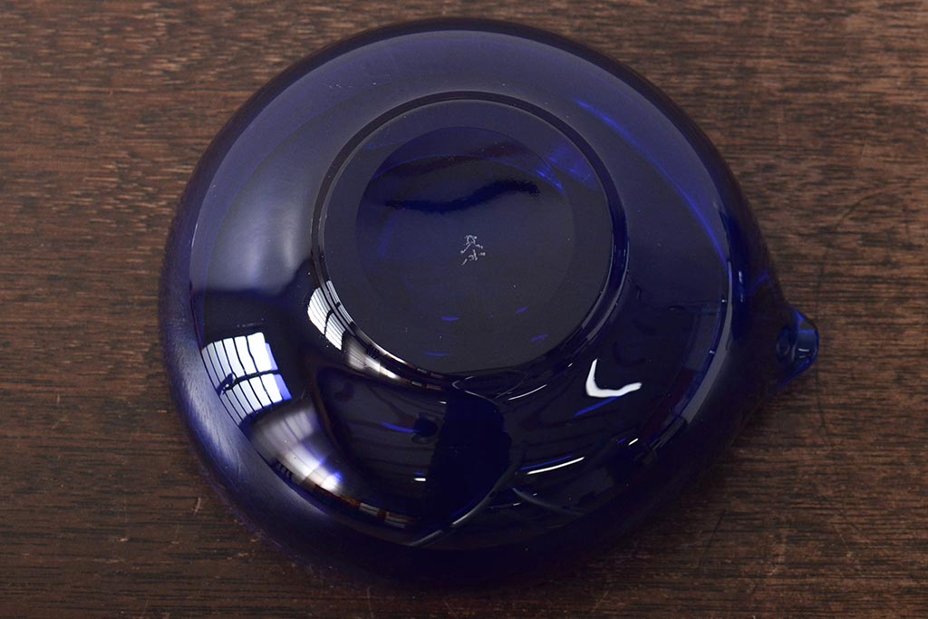 河上恭一郎　瑠璃色　小鉢片口など6点(ガラス食器)(R-045970)