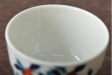 北峯　梅の図色絵　猪口5客セット(杯、盃、酒器、和食器)(R-045971)