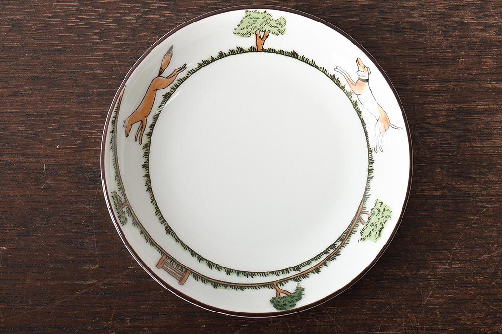 イギリス　WEDGWOOD　ウェッジウッド　ブループラム・ワイルドストロベリー・ハンティングシーン　カップ&ソーサー3客セット(洋食器)(R-045972)