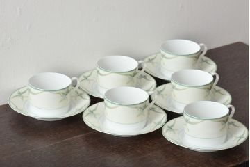 フランス　LIMOGES　リモージュ　ceralene　カップ&ソーサー6客セット(洋食器)(R-045973)
