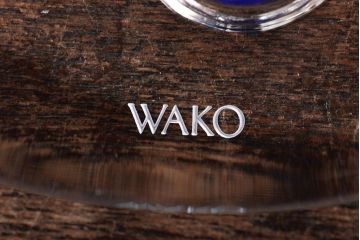 和光　WAKO　江戸切子　葡萄　ペーパーウェイト　青赤　花瓶2点　合わせて3点セット(フラワーベース、花器、工芸ガラス、硝子)(R-045974)
