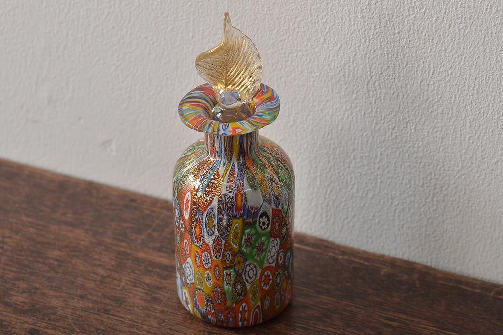 ベネチアンガラス　ムラノ　ミルフィオリ　香水瓶　パフュームボトル(R-045977)
