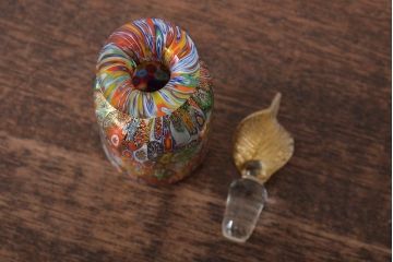 ベネチアンガラス　ムラノ　ミルフィオリ　香水瓶　パフュームボトル(R-045977)