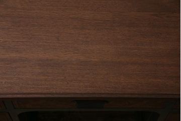 アンティーク家具　ペイント　ナラ材　緑のペイントが魅力の両袖デスク(ワークデスク、両袖机、在宅ワーク、在宅用勉強机)(R-045981)