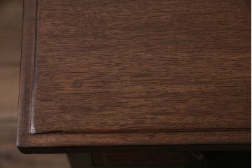 アンティーク家具　ペイント　ナラ材　緑のペイントが魅力の両袖デスク(ワークデスク、両袖机、在宅ワーク、在宅用勉強机)(R-045981)