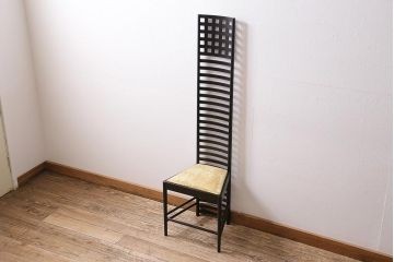 中古　Cassina(カッシーナ)　HILL HOUSE,1(ヒルハウス1)　CHARLES RENNIE MACKINTOSH(チャールズ・レニー・マッキントッシュ)　ラダーバックチェア(椅子)(定価約35万円)(R-045988)