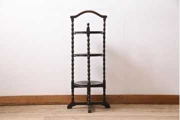 イギリスアンティーク　オーク材　パーティーやティータイムにぴったりのケーキスタンド(ラック、棚、スタンド)(R-045993)
