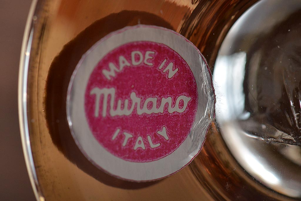 ベネチアンガラス　ムラノ　金彩グラス　花図グラス　2点セット(コップ、タンブラー)(R-045995)