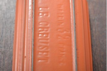 Le Creuset　ル・クルーゼ　オレンジ・テリーヌレクタ32cm　　ホワイト・琺瑯キャセロール　2点セット(ホーロー、鍋、ココット、両手鍋)(R-046001)