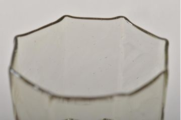 イタリア　ベネチアンガラス　八角形　グリーン　緑　グラス2客セット(コップ、ペアグラス、ヴェネチアングラス)(R-046002)