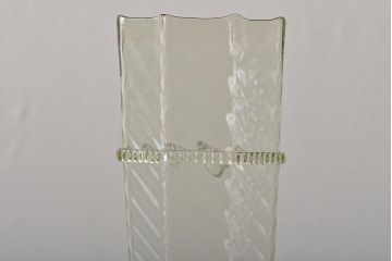 イタリア　ベネチアンガラス　八角形　グリーン　緑　グラス2客セット(コップ、ペアグラス、ヴェネチアングラス)(R-046002)