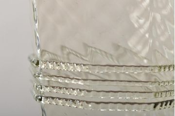 イタリア　ベネチアンガラス　八角形　グリーン　緑　グラス2客セット(コップ、ペアグラス、ヴェネチアングラス)(R-046002)