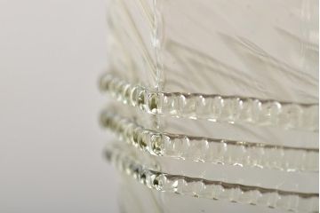 イタリア　ベネチアンガラス　八角形　グリーン　緑　グラス2客セット(コップ、ペアグラス、ヴェネチアングラス)(R-046003)