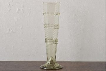 イタリア　ベネチアンガラス　八角形　グリーン　緑　グラス2客セット(コップ、ペアグラス、ヴェネチアングラス)(R-046003)