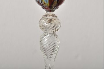 イタリア　ベネチアンガラス　ワイングラス　2客セット(ペアグラス、ヴェネチアングラス)(R-046005)