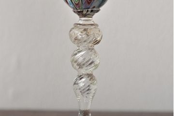 イタリア　ベネチアンガラス　ワイングラス　2客セット(ペアグラス、ヴェネチアングラス)(R-046005)