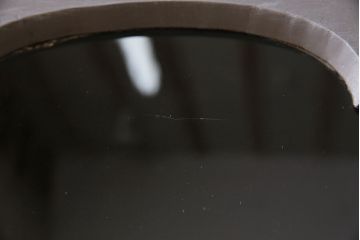 アンティーク家具　イギリスアンティーク　扉がおしゃれな薄型のペイントキャビネット(R-046007)