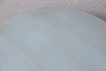 アンティーク家具　昭和中期　当店ペイント　大理石天板付き　丸みのあるフォルムとペイントカラーが可愛らしいサイドテーブル(ラウンドテーブル)(R-046008)