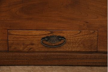 中古　民芸家具　ケヤキ材　和の風情を感じる関西火鉢(囲炉裏、長火鉢、座卓、ローテーブル)(R-046014)