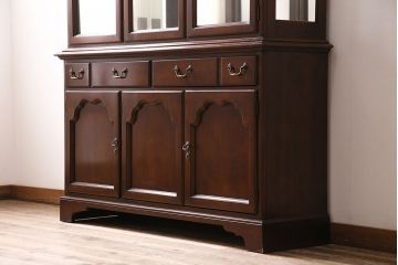 ヴィンテージ家具　DREXEL HERITAGE(ドレクセルヘリテイジ)　高級感漂う照明付きのキャビネット(食器棚、飾り棚、収納棚、ビンテージ)(R-046015)