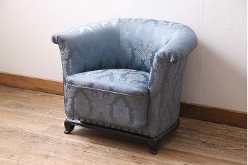 ヴィンテージ家具　昭和期　金華山張り　シノワズリースタイルにおすめなラウンジソファ(一人掛けソファ、アームソファ、ビンテージ)(R-046019)