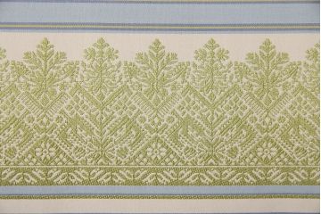 中古　海外輸入品　北欧風のファブリックがお洒落なカウチソファ(ベンチソファ、2人掛け)(R-046021)