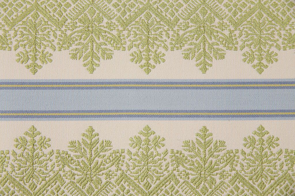 中古　海外輸入品　北欧風のファブリックがお洒落なカウチソファ(ベンチソファ、2人掛け)(R-046021)