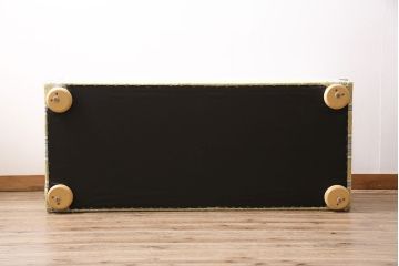 中古　海外輸入品　北欧風のファブリックがお洒落なカウチソファ(ベンチソファ、2人掛け)(R-046021)