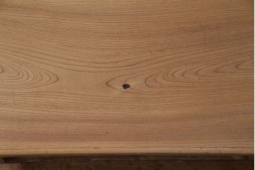 アンティーク家具　昭和初期　ストリップド(剥離)　総ケヤキ材　杢目が楽しめるシンプルなつくりの座卓(ローテーブル、センターテーブル)(R-046022)