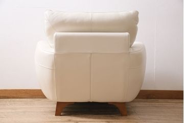 中古　NATUZZI(ナツッジ)　Italsofa(イタルソファ)　本革　イタリアモダンな1Pソファ(アームチェア、一人掛け)(R-046023)