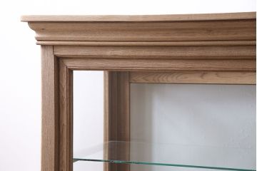 アンティーク家具　ストリップド(剥離)　栗材　品格のあるガラスケース(ショーケース、飾り棚、陳列棚、什器)(R-046028)