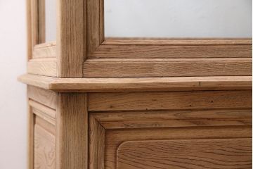 アンティーク家具　ストリップド(剥離)　栗材　品格のあるガラスケース(ショーケース、飾り棚、陳列棚、什器)(R-046028)