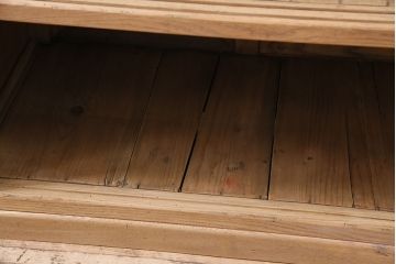 アンティーク家具　ストリップド(剥離)　栗材　品格のあるガラスケース(ショーケース、飾り棚、陳列棚、什器)(R-046028)